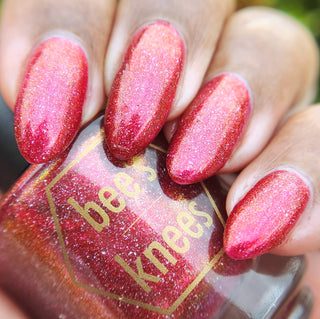 Image provided for Bee's Knees by a paid swatcher featuring the nail polish " Happy Hunting "