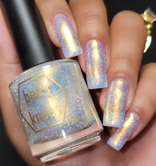 Image provided for Bee's Knees by a paid swatcher featuring the nail polish " Lemon "