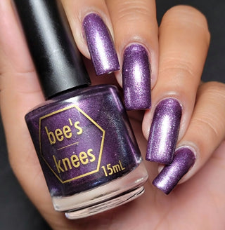 Image provided for Bee's Knees by a paid swatcher featuring the nail polish " Nevermore "