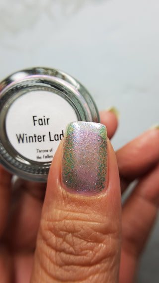 Image provided for Bee's Knees by a paid swatcher featuring the nail polish " Fair Winter Lady "