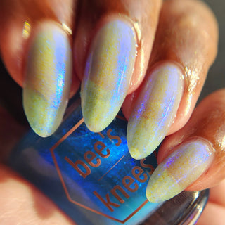 Image provided for Bee's Knees by a paid swatcher featuring the nail polish " Never Fall in Love with Fate "