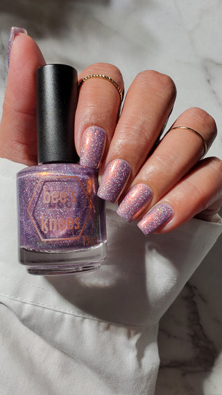 Image provided for Bee's Knees by a paid swatcher featuring the nail polish " Welcome to the Best Day of Your Life "