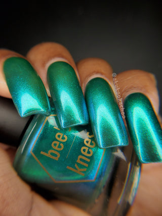 Image provided for Bee's Knees by a paid swatcher featuring the nail polish " A Terrible Price "