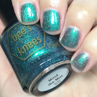 Image provided for Bee's Knees by a paid swatcher featuring the nail polish " Mind the Mist "