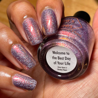 Image provided for Bee's Knees by a paid swatcher featuring the nail polish " Welcome to the Best Day of Your Life "