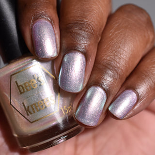 Image provided for Bee's Knees by a paid swatcher featuring the nail polish " Princess of Starlight "