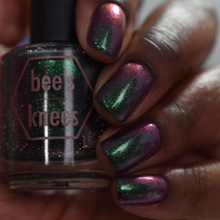 Image provided for Bee's Knees by a paid swatcher featuring the nail polish " Et in Avallen Ego "