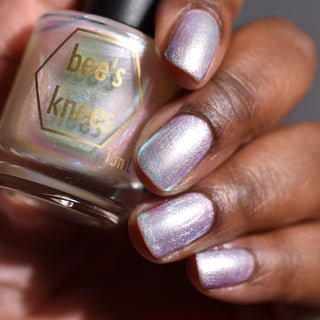 Image provided for Bee's Knees by a paid swatcher featuring the nail polish " Princess of Starlight "