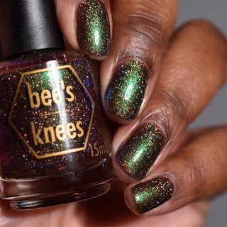 Image provided for Bee's Knees by a paid swatcher featuring the nail polish " God of Idiocy "