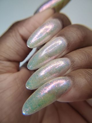 Image provided for Bee's Knees by a paid swatcher featuring the nail polish " Fair Winter Lady "