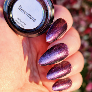 Image provided for Bee's Knees by a paid swatcher featuring the nail polish " Nevermore "