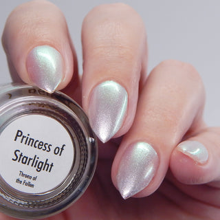 Image provided for Bee's Knees by a paid swatcher featuring the nail polish " Princess of Starlight "