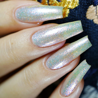 Image provided for Bee's Knees by a paid swatcher featuring the nail polish " Fair Winter Lady "