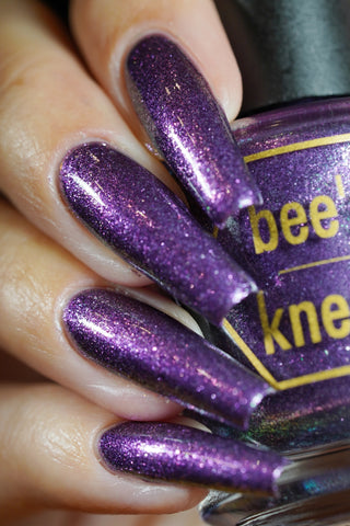 Image provided for Bee's Knees by a paid swatcher featuring the nail polish " Nevermore "