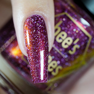 Image provided for Bee's Knees by a paid swatcher featuring the nail polish " A Fever in the Night "