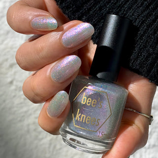 Image provided for Bee's Knees by a paid swatcher featuring the nail polish " Fair Winter Lady "