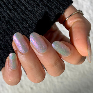 Image provided for Bee's Knees by a paid swatcher featuring the nail polish " Fair Winter Lady "