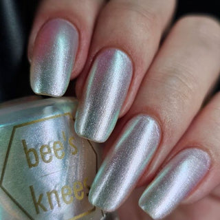 Image provided for Bee's Knees by a paid swatcher featuring the nail polish " Princess of Starlight "