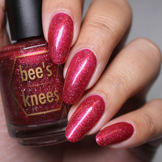 Image provided for Bee's Knees by a paid swatcher featuring the nail polish " Happy Hunting "