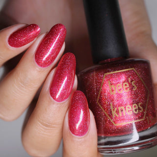 Image provided for Bee's Knees by a paid swatcher featuring the nail polish " Happy Hunting "