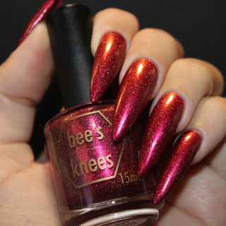 Image provided for Bee's Knees by a paid swatcher featuring the nail polish " Happy Hunting "