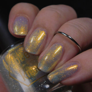 Image provided for Bee's Knees by a paid swatcher featuring the nail polish " Lemon "