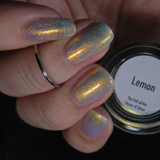 Image provided for Bee's Knees by a paid swatcher featuring the nail polish " Lemon "