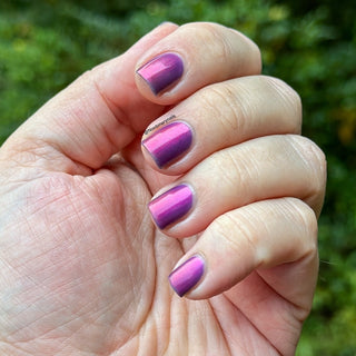 Image provided for Bee's Knees by a paid swatcher featuring the nail polish " Reckless "