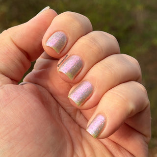 Image provided for Bee's Knees by a paid swatcher featuring the nail polish " Fair Winter Lady "