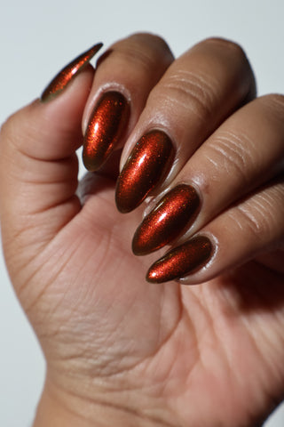 Image provided for Bee's Knees by a paid swatcher featuring the nail polish " I Went to Hell For You "