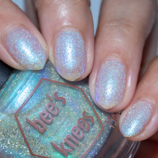 Image provided for Bee's Knees by a paid swatcher featuring the nail polish " Poisoned Fairy Fruit "