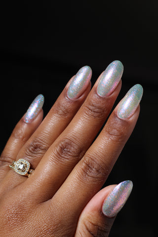 Image provided for Bee's Knees by a paid swatcher featuring the nail polish " Fair Winter Lady "