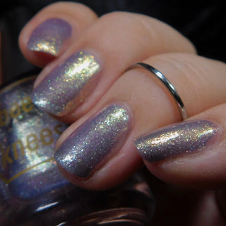 Image provided for Bee's Knees by a paid swatcher featuring the nail polish " His Monstrous Queen "