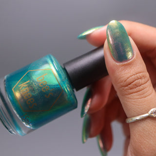 Image provided for Bee's Knees by a paid swatcher featuring the nail polish " There's Always Consequences "