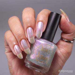 Image provided for Bee's Knees by a paid swatcher featuring the nail polish " Fair Winter Lady "