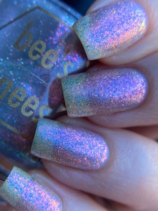 Image provided for Bee's Knees by a paid swatcher featuring the nail polish " Fair Winter Lady "