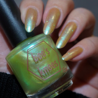 Image provided for Bee's Knees by a paid swatcher featuring the nail polish " Mirth "