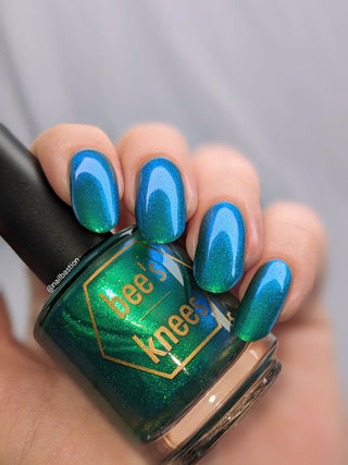 Image provided for Bee's Knees by a paid swatcher featuring the nail polish " A Terrible Price "