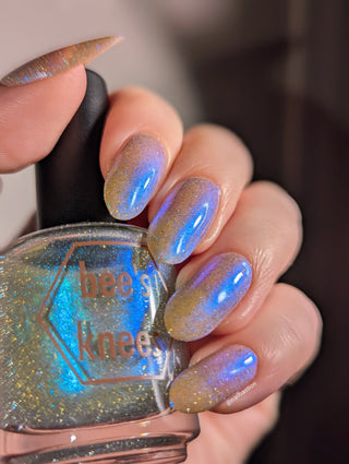 Image provided for Bee's Knees by a paid swatcher featuring the nail polish " Poisoned Fairy Fruit "