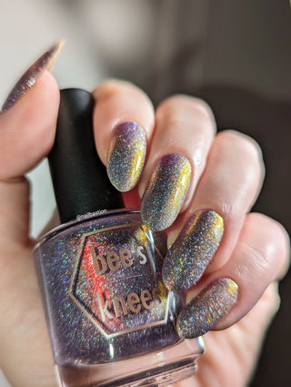 Image provided for Bee's Knees by a paid swatcher featuring the nail polish " Welcome to the Best Day of Your Life "