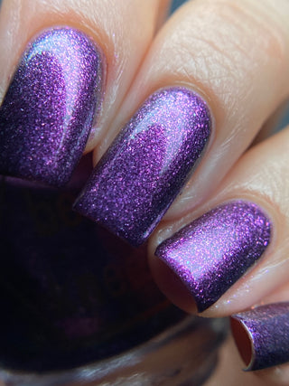 Image provided for Bee's Knees by a paid swatcher featuring the nail polish " Nevermore "