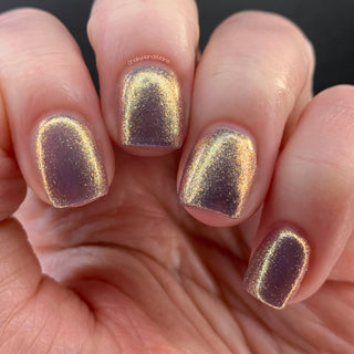 Image provided for Bee's Knees by a paid swatcher featuring the nail polish " His Monstrous Queen "