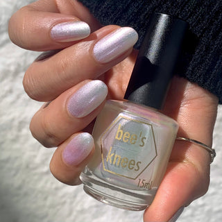 Image provided for Bee's Knees by a paid swatcher featuring the nail polish " Princess of Starlight "