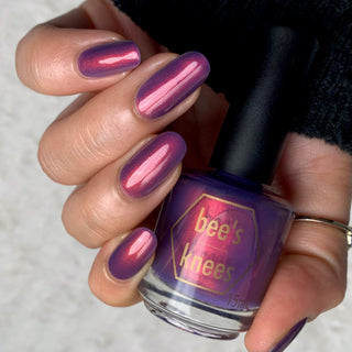 Image provided for Bee's Knees by a paid swatcher featuring the nail polish " Reckless "