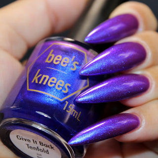 Image provided for Bee's Knees by a paid swatcher featuring the nail polish " Give It Back Tenfold "