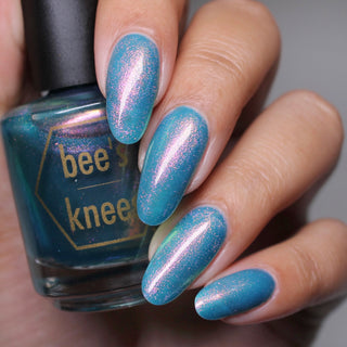 Image provided for Bee's Knees by a paid swatcher featuring the nail polish " There's Always Consequences "