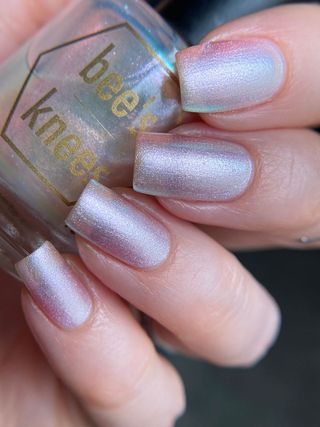 Image provided for Bee's Knees by a paid swatcher featuring the nail polish " Princess of Starlight "