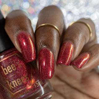 Image provided for Bee's Knees by a paid swatcher featuring the nail polish " Happy Hunting "