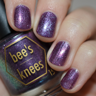 Image provided for Bee's Knees by a paid swatcher featuring the nail polish " Nevermore "