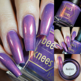 Image provided for Bee's Knees by a paid swatcher featuring the nail polish " Reckless "